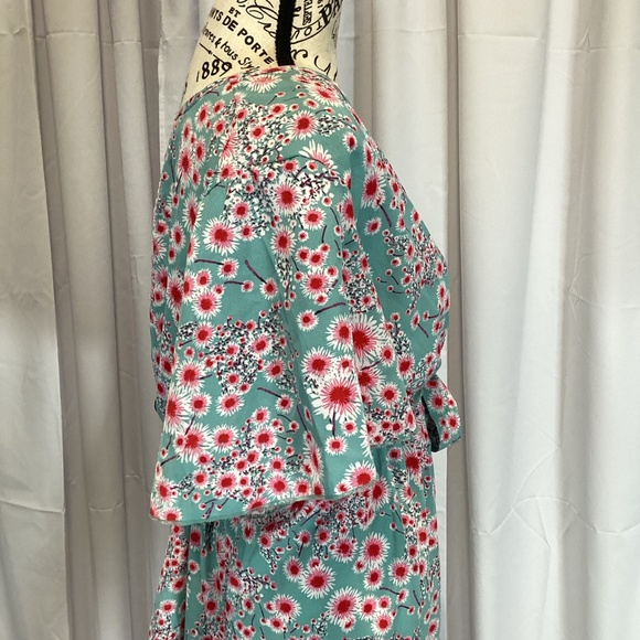 307. Blue-Green & Pink Floral Dress NWOT Size XL - Picture 4 of 5